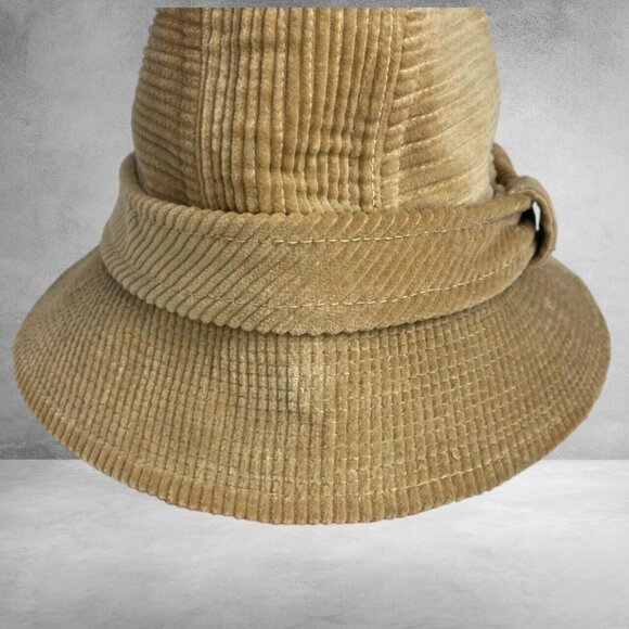 Trav'ler by Country Gentleman Men's Tan Vintage Fedora Corduroy Hat 7 1/8 - Picture 6 of 8